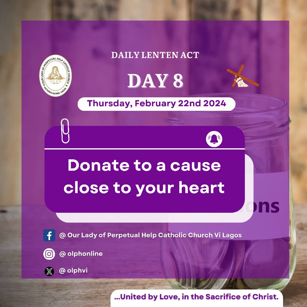 olphlagos's tweet photo. Find out how much God has given you and from it take what you need; the remainder is needed by others.” - St. Augustine

#lentenact #lent2024 #Catholicpractice #olphvilagos #Lentenobservance #catholic #proudlycatholic #Catholiccharity #Catholiccharismatic #olphvi https://t.co/jPXFXGjrsH