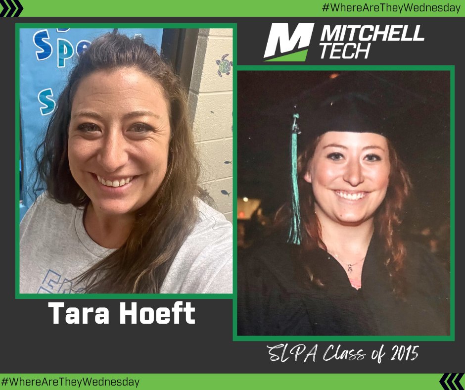 Tara (Eisenbeisz) Hoeft (#MTCSLPA ’15), an elementary SLPA in Aberdeen, says #MitchellTech prepared her well to juggle full-time employment with a full-time courseload in the pursuit of her Bachelor's and Master's degrees. #BeTheBest #WhereAreTheyWednesday