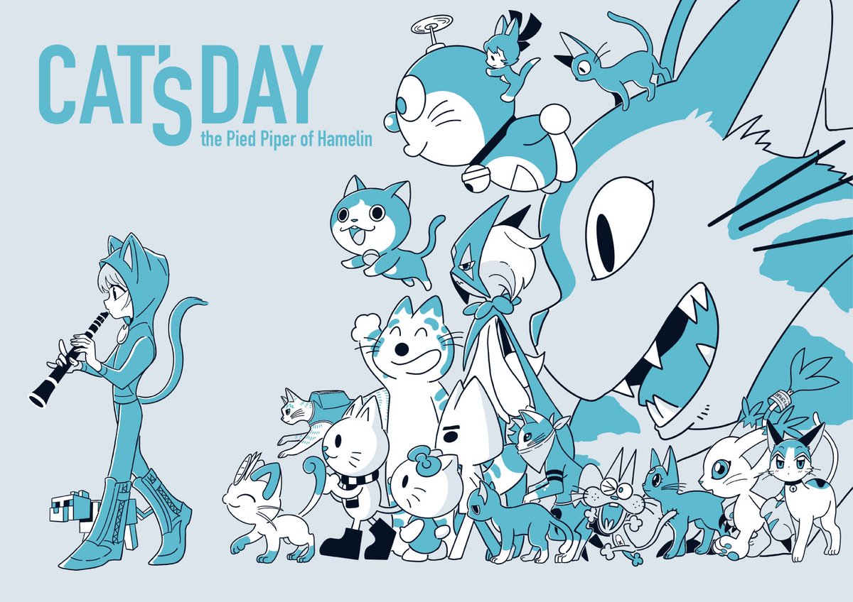 「猫の日!全部の猫ちゃんが誰かわかるでしょうか#クロノアの美術館 」|しきかぜのイラスト
