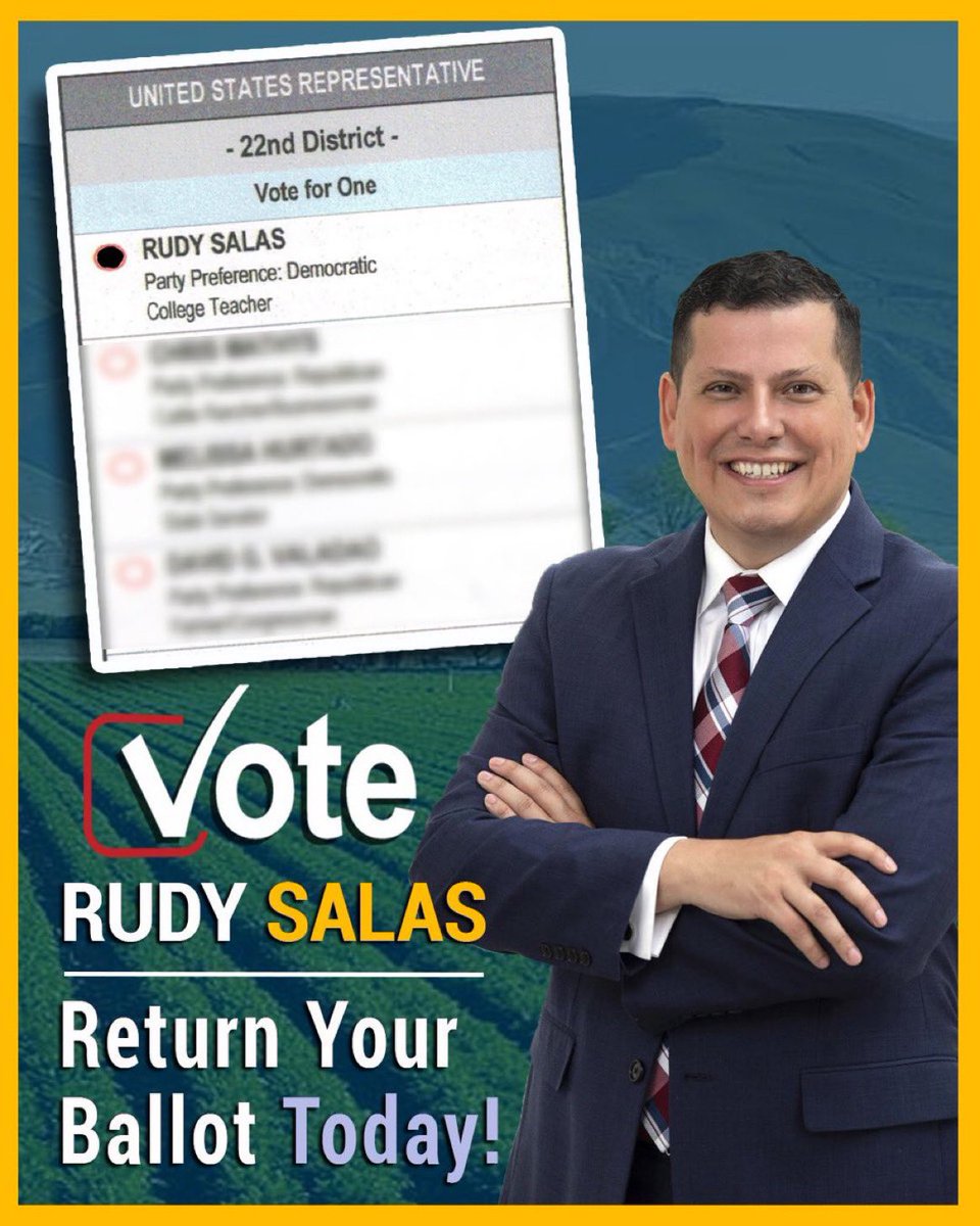 Election Day in #CA22 is less than two weeks away. Have you completed and returned your ballot yet? Be a voter today and make sure your voice is heard. ✉️➡️📫