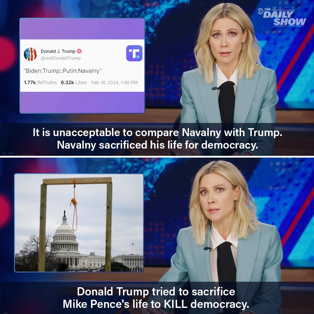 TheDailyShow's tweet photo. Trump ≠ Navalny https://t.co/y3jhV7QwRo