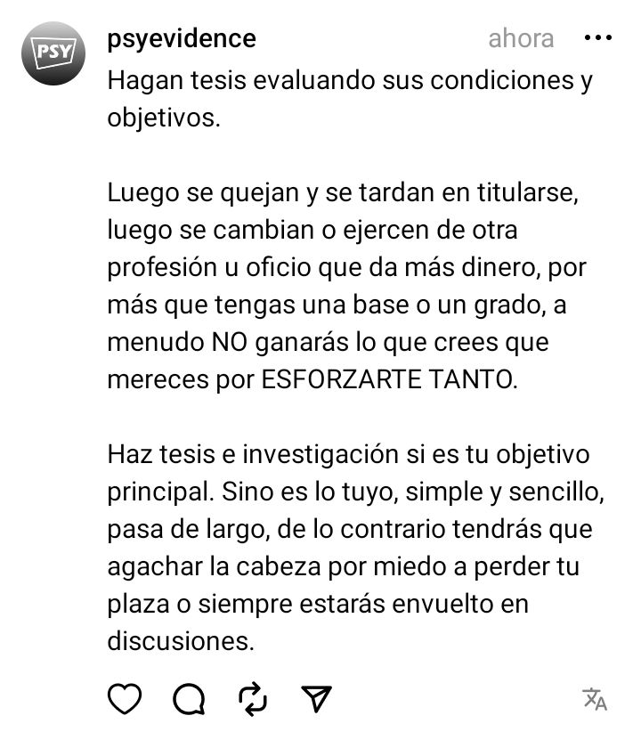 Hagan tesis evaluando sus condiciones y objetivos....