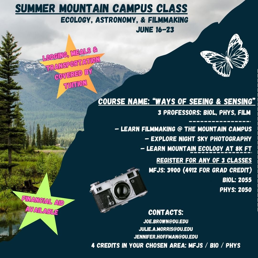 MFJS_DU's tweet photo. Spring registration has sprung 🌸 but it’s not too early to start looking ahead to summer ☀️ MFJS is jointly offering a one-week summer course in June for undergrad & grad students at @UofDenver. Email any of the contacts listed for more info!
#SummerAtDU #MFJS #Grad #Undergrad https://t.co/q2FCawQJho
