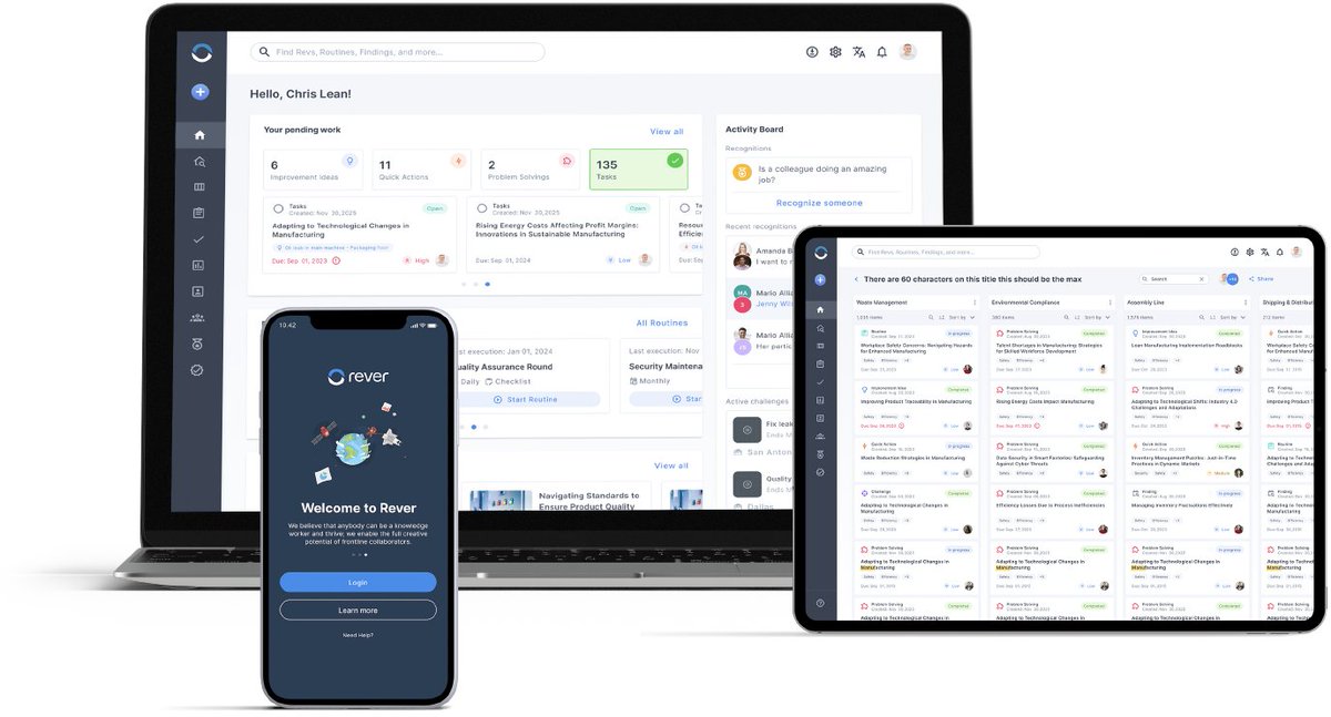 Rever Launches Frontline Action System: Empowering Frontline Workers with AI for Enhanced Efficiency

With Rever’s digital platform, manufacturers can increase productivity and reduce costs by managing all the human actions at the frontline in one place

reverscore.com/rever-launches…