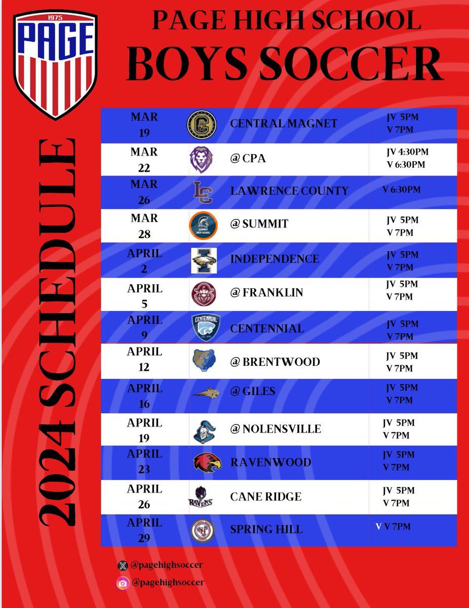 NEW YEAR, NEW DIVISION, NEW COMPETITION!!! LET’S GO!! #letsgopatriots #pagehighschool #pageboyssoccer #tnsoccer #highschoolsoccer #highschoolsports