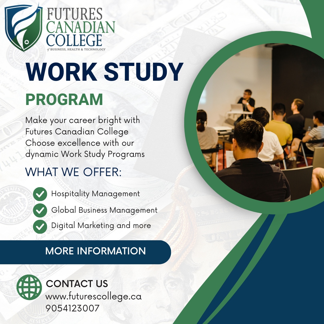 yourfuturesca's tweet photo. Dive into a world of professional growth at Futures Canadian College! Enhance your journey with our distinctive Work Study Programs, paving the way for success in Hospitality Management, Global Business Management, Digital Marketing, and a spectrum of enriching fields. Utilize... https://t.co/uQKq7iHPNm