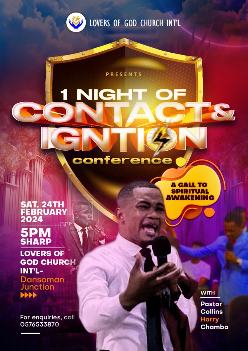 iamaloverofgod's tweet photo. We go again to ONE NIGHT OF CONTACT &amp; IGNITION CONFERENCE this Saturday 5pm sharp! It’s a call to spiritual awakening. please Join us your life will never be the same. #Loverofgod #Pastor #Church #HolySpirit #worship #PrayerAnswers #THY_KINGDOM_COM https://t.co/SYrdy6IQJE