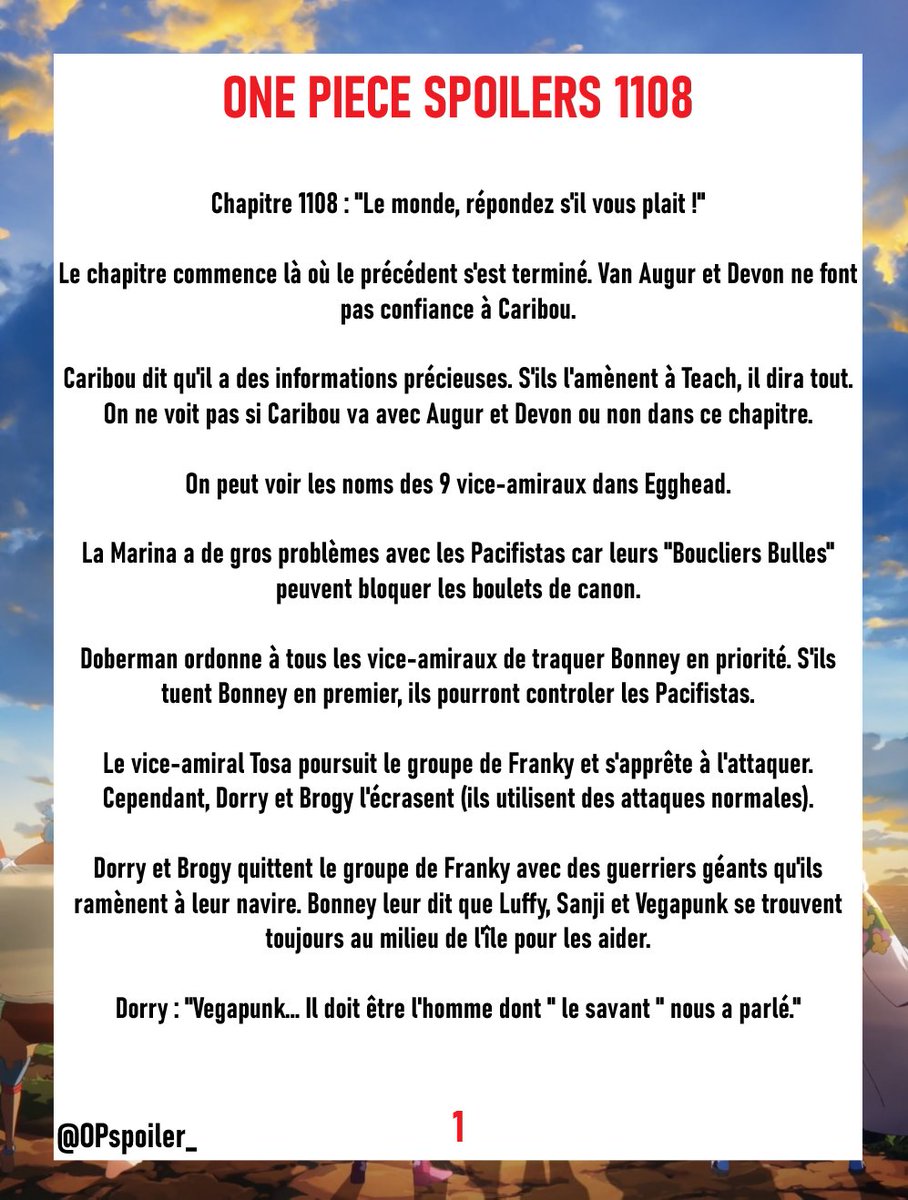 One Piece Spoils tweet media