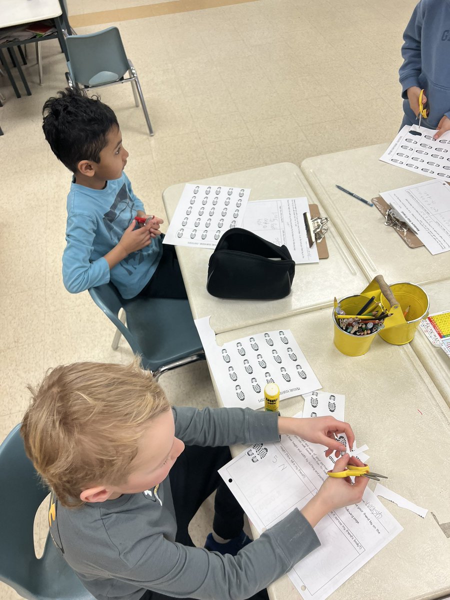 MsHuynh_'s tweet photo. A morning filled with laughter and math learning as these grade 2 students demonstrated their understanding of non-standard units as they used their footsteps to measure one another. Great work everyone! 📏👣  @StRitaRock1 https://t.co/M5p09DpeeJ