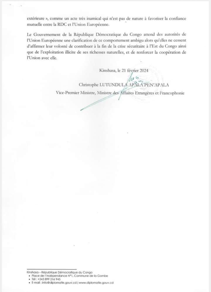 #RDC : Une institution qui promeut et défend les droits humains mais qui signe un protocole d’accord sur les chaînes de valeurs durables pour les matières premières avec un pays qui n’en possède pas. Un pays qui bat le record en terme de violation des droits humains les plus…