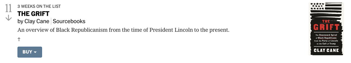 📚"The Grift: The Downward Spiral of Black Republicans from the Party of Lincoln to the Cult of Trump" is rocking a THIRD WEEK on the New York Times bestsellers list! 🚀

THANK YOU! 

Order here AND spread the word at your local bookstores ➡️  amzn.to/3G7rXjT