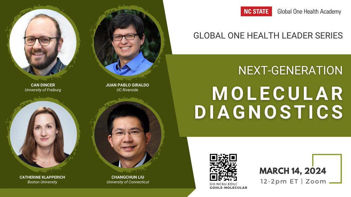 Excited to share my online talk '#CRISPR-powered multiplexed #biosensors for #pointofcare management of #infectiousdiseases' on Thursday, March 14th, 12-2pm ET (6-8pm CET) for the 'Global #OneHealth leader series: Next-generation #moleculardiagnostics'🤩