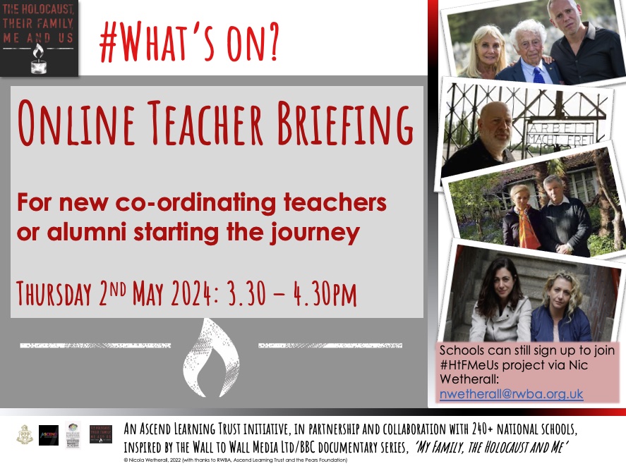 Wondering why your school should get involved in #HtFMeUs, a unique, cross-curricular Holocaust T&L enrichment opportunity? Watch: youtu.be/muNbtx9p0AA?fe Join us, TODAY, 3.30pm for our online teacher briefing. DM or nwetherall@rwba.org.uk to learn more. RT #reasonswhy