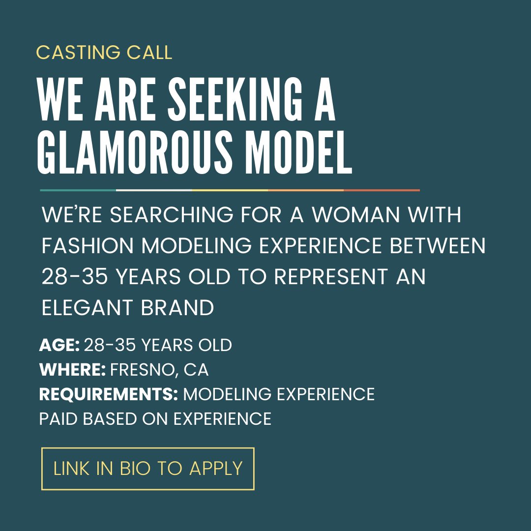 We're searching for a women between 28-35 years old with fashion modeling experience to represent an elegant brand for an upcoming shoot! ✨
-
#Backstory #Creative #Modelling #Model #Experience #Casting #Commercial #Production #ApplyNow #ModelCasting #ModelPhotoshoot #Photoshoot
