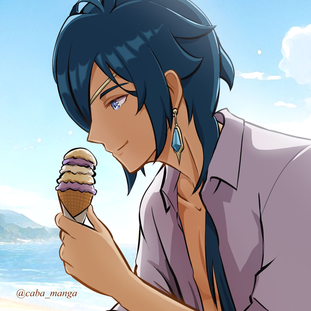 Klee: 'Why do they call it 'dirty ice cream' anyway? It's so yummy!'
Kaeya: 'Uhhmm... Because when you drop it, it becomes dirty and you can't eat it anymore.'

#genshinimpact #genshin #genshinfanart #fanart #kaeya #klee #boracay #summerparadise #beach