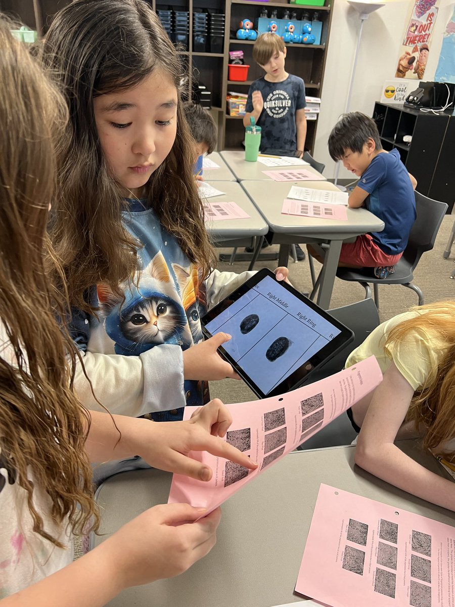 We loved learning about how fingerprints develop, why they are unique, and spent time analyzing our own! We even had some rare arch patterns in the classroom! #ReevesAchieves