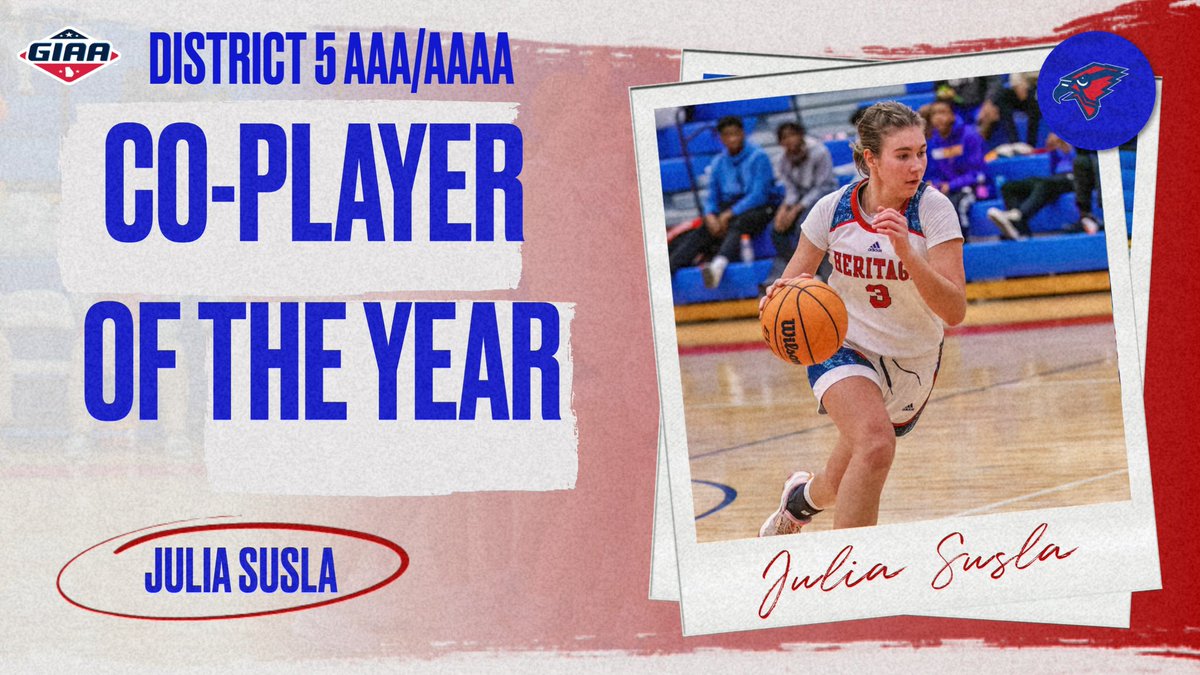 Congrats to our Senior guard Julia Susla for her selection to GIAA District 5 AAA/AAAA All-Region team &amp; Co-Player of the Year honors‼️🔵🔴⚪️🏀

#TogetherFearless #ATTITUDE

<a href="/THS_HawksWBB/">THS Lady Hawks 🏀 (Newnan)</a> <a href="/THS_HawksSports/">Heritage Athletics</a> <a href="/NTHSports/">NTH Sports</a> @CowetaSB47  <a href="/KyleSandy355/">Kyle Sandy</a> <a href="/PGH_Georgia/">Prep Girls Hoops Georgia</a> @THS0824 <a href="/CoachACooley/">Coach A.C. Cooley</a>