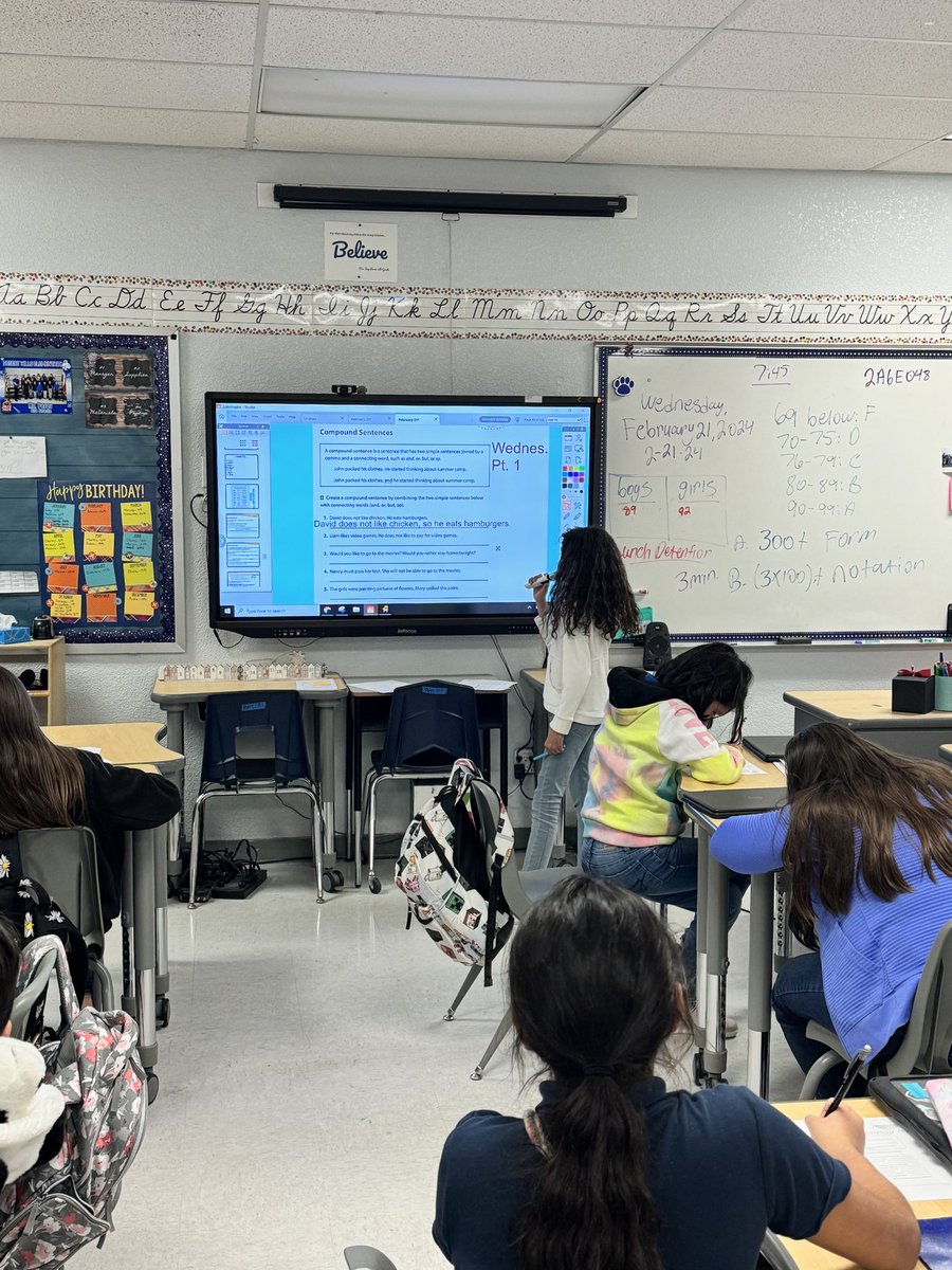 jay_xp84's tweet photo. When you start to lose your voice, and one of your students says “I can do the lesson” you let her do it! My kids rocked it today! Here’s my Andie taking over the grammar lesson for today! My kids continue to impress me #DHEBobcats #WeAreClintISD https://t.co/eHiWzeAmJS