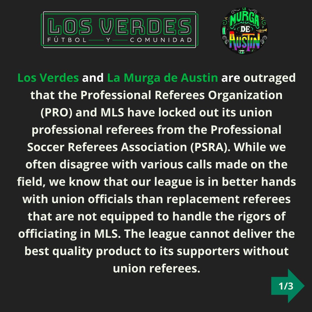 LosVerdesATX's tweet photo. Please see our joint statement with @LaMurgaATX regarding the PSRA lockout https://t.co/jlCZQ1Vwox