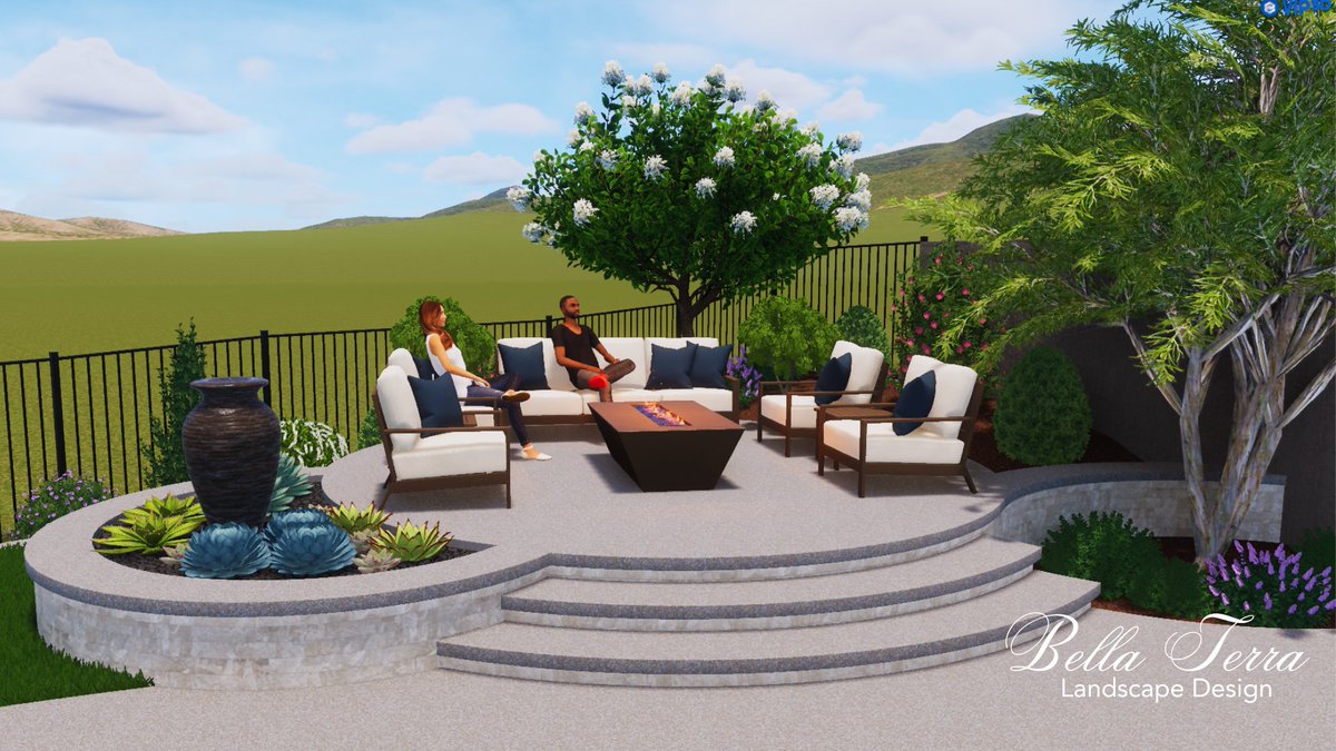BellaTerraYards's tweet image. Raised firepit area so you can maximize your view? Yes please!   

#landscapedesign #pooldesign #structurestudios #hardscapedesign #plantplans #yardideas