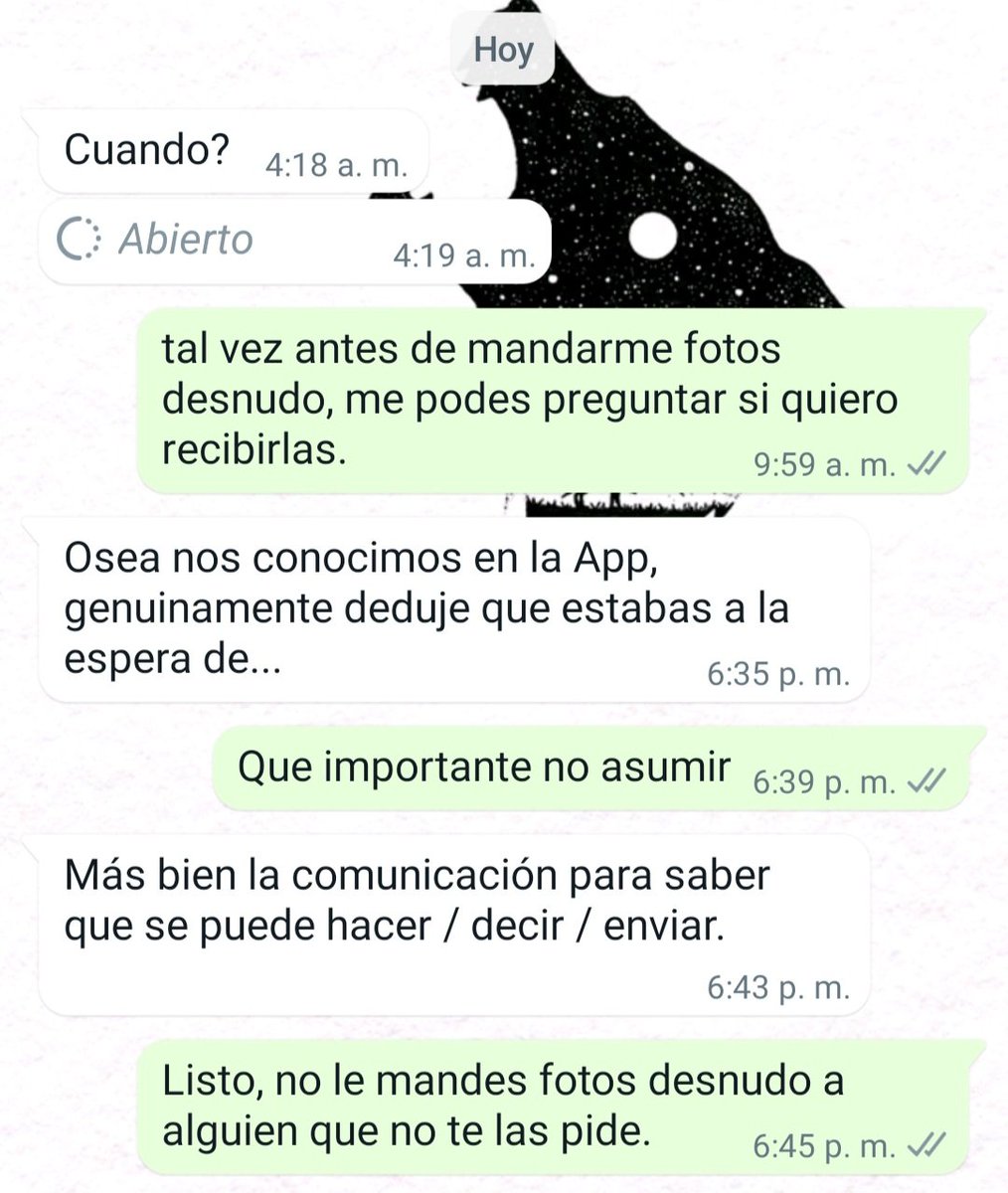 Y recuerden, no manden nudes no solicitadas 😘

Y más este tipo que ni hablábamos hace como 6 meses 🙄