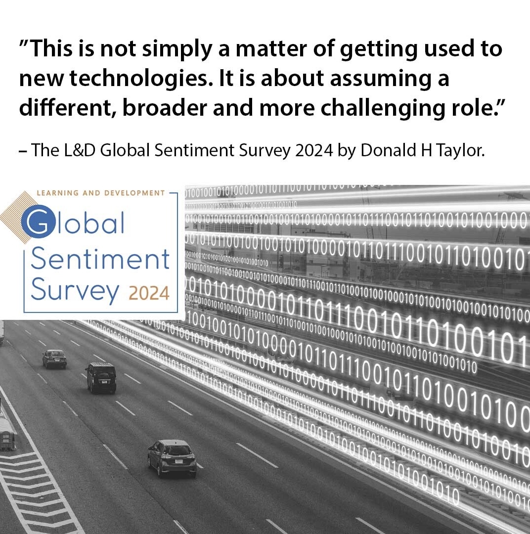 We’re delving deep into the L&D Global Sentiment Survey 2024 by @DonaldHTaylor which mirrors in its content many conversations we’ve had over the past 12 months.

@LearningUncut will host an interactive webinar next Wednesday: bit.ly/3wxCraB

#ai #GSS24 #learning #change