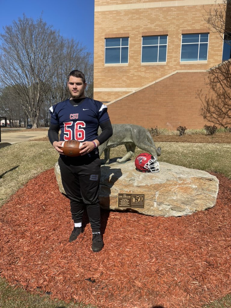 I had a great Official Visit at @ColumbusStateFB thank you @CoachTNguyen for having me #gocougars 🔵🔴