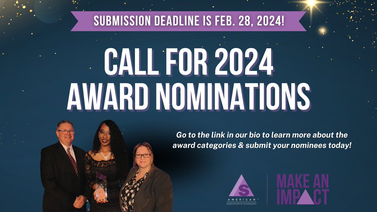 Only ONE WEEK LEFT to nominate someone for the 2024 Annual AAS Awards! More information can be found at the link in our bio. #AAS24 #AASMakeAnImpact #suicide #suicideprevention #mentalhealthadvocate #suicidology #mentalhealth #lasvegas