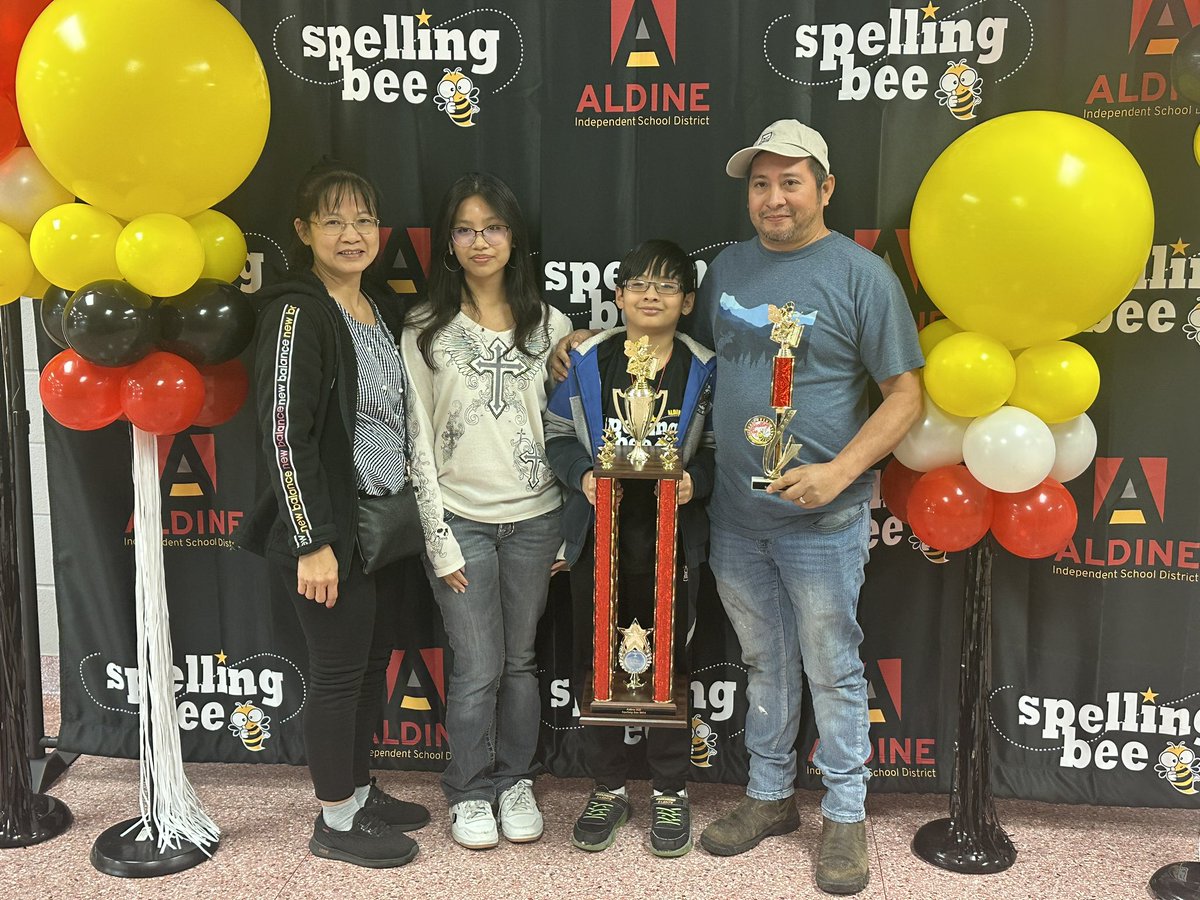 The winner of the 2023-2024 AISD Spelling Bee has been crowned! Congratulations to Hill ES 5th Grade student Leonardo Escobar-Phan! 🐝🏆 @AldineISD @DrFavy @judarrah @ZHoward31 @Garciamari2001 @SheniceGary #MyAldine