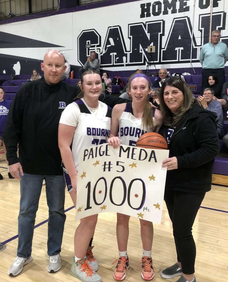 BourneGirlsBask's tweet photo. @BourneGirlsBask wins on senior night against @MVRHS to close out the season 18-2.  3 great seniors were honored and @PaigeMeda eclipsed the 1K 🪣 milestone in an electric 25 pt first half @TheRichMaclone @sportsCCT @BostonHeraldHS @TrevorHass @ScottAshworth21 @SC_Varsity https://t.co/suc0Re9vE7