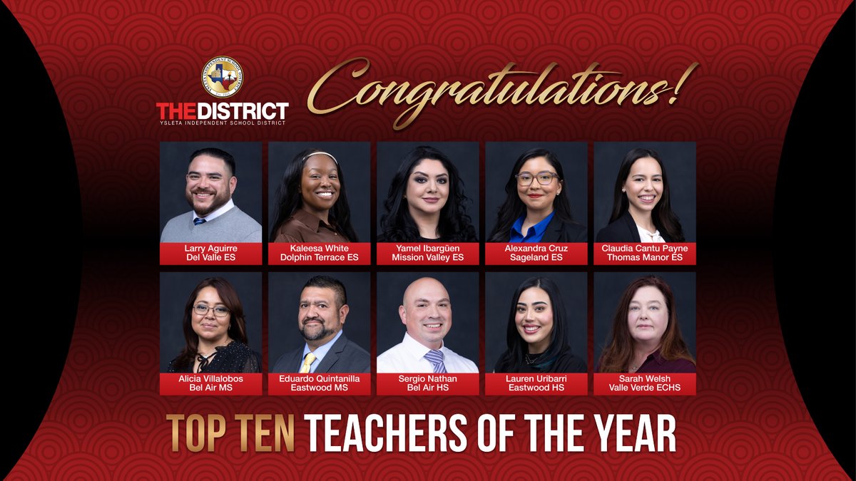#THEDISTRICT is thrilled to reveal the Top 10 Teacher of the Year finalists for the 2024-25 school year. These educators have shown exceptional dedication to our students, schools, and public education. Congratulations to all our campus Teachers of the Year! 🌟🎉📚