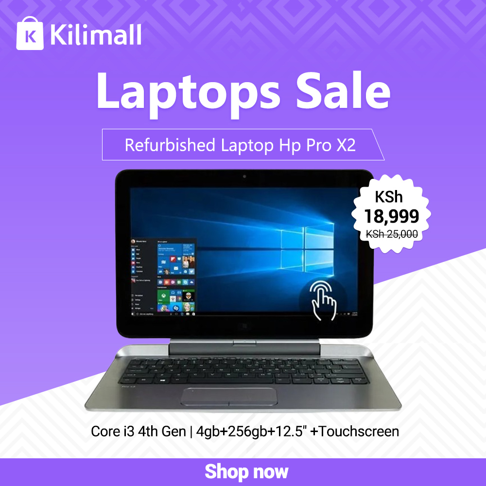 Kilimall's tweet image. Elevate  hustle yako na Refurbished HP PRO X2! 📷 Secure connections &amp;amp; seamless vibes k.kili.co/15zcz  For just KSh 18,999 📷 #TechVibes #HPProX2 #laptop #Kilimall #2024kilimalltechweek