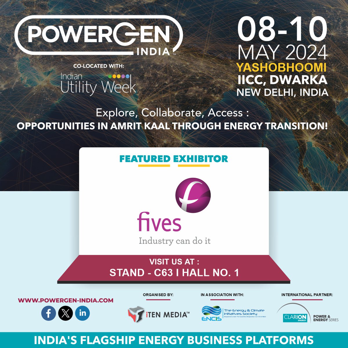Pleased To Welcome ' @fivesgroup ' as our 'Featured Exhibitor' at @PowerGenIndia & @IndianUtilityWk from 8th to 10th May 2024 at Yashobhoomi, IICC Dwarka, New Delhi! Secure your premium spot +91-9990401916 | hansika@itenmedia.in bit.ly/3riNXS0