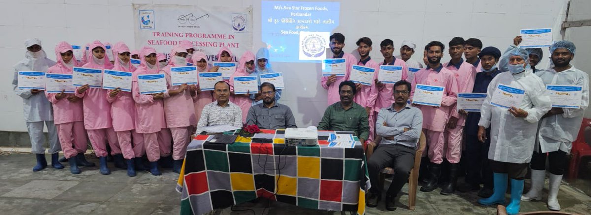 MPEDACOCHIN's tweet photo. On February 20, MPEDA NETFISH, Veraval, organized a specialized training program for seafood processing plant workers of M/s Sea Star Frozen Food, Porbandar.
#MPEDA #NETFISH #seafood #seafoodexporter #indianseafood #exporter #GMP #SSOP https://t.co/a3bTljFY6z