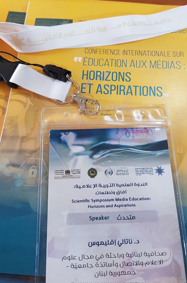 Excited to share that I am participating in "The International Conference on #media #Education: #Horizons and #Aspirations"!  🌍📚 <a href="/NAUSS_SA/">جامعة نايف العربية</a> <a href="/ICESCO_En/">ICESCO</a> <a href="/arableague_gs/">جامعة الدول العربية</a>
#naif_arab_university_for_security_sciences #icesco #rabat  #morocco   #جامعة_الدول_العربية  #جامعة_نايف_العربية