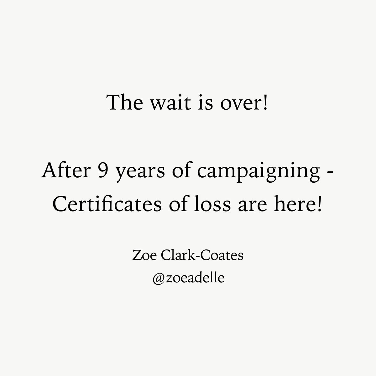 9 years ago, @ClarkCoates had a dream that every person who had lost a baby before 24 weeks gestation would be able to get an official government-issued certificate to formally acknowledge their loss, and today, those certificates are happening. Whatever the gestation, whether a…