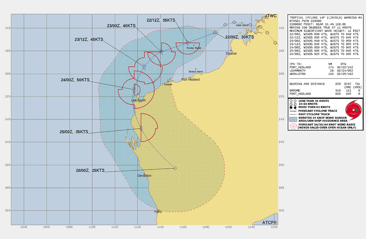 LimWeather's tweet photo. #Lincoln off #WesternAustralia, #Australia coast, to peak at 60mph TS SSHWS/C2 Aus Scale #Cyclone in SE Indian Ocean, forecasted to head west then turn S, affecting the W WA with potential for life threatening #Flooding rains esp #CoralBay
#Tropicswx #wxtwitter #CycloneLincoln https://t.co/LBA49dE7fP