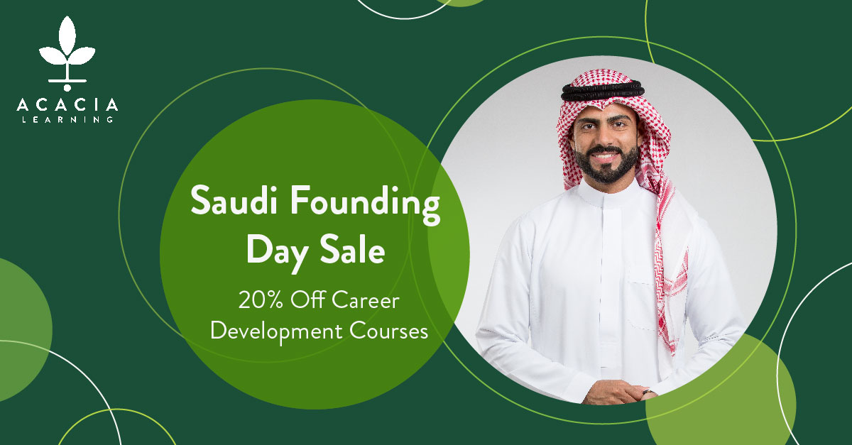 In celebration of #SaudiFoundingDay we're offering 20% off our career development courses* 🫱🏼‍🫲🏽 If you're looking to excel in your HR or business career, follow this link to secure our exclusive discount: bit.ly/49HJV9k📲 Hurry, offer ends Saturday! *KSA only.