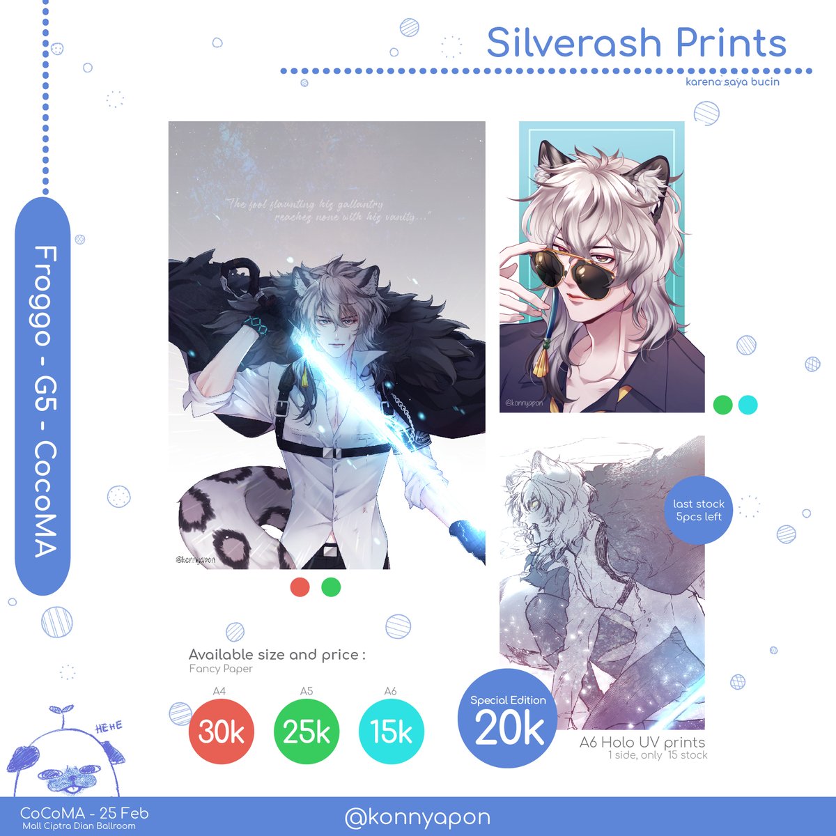 konnyapon's tweet image. Hello!! 
I will attend cocoma with @toscafroggie this sunday

my stuff mainly  are Arknights, so if you're come to cocoma, please do visit and say hi to us ! See you at  the event this sunday~🌸

✨retweet will be very appreciated✨
______
#COCOMADAY2024 #COCOMADAY2024CATALOGUE