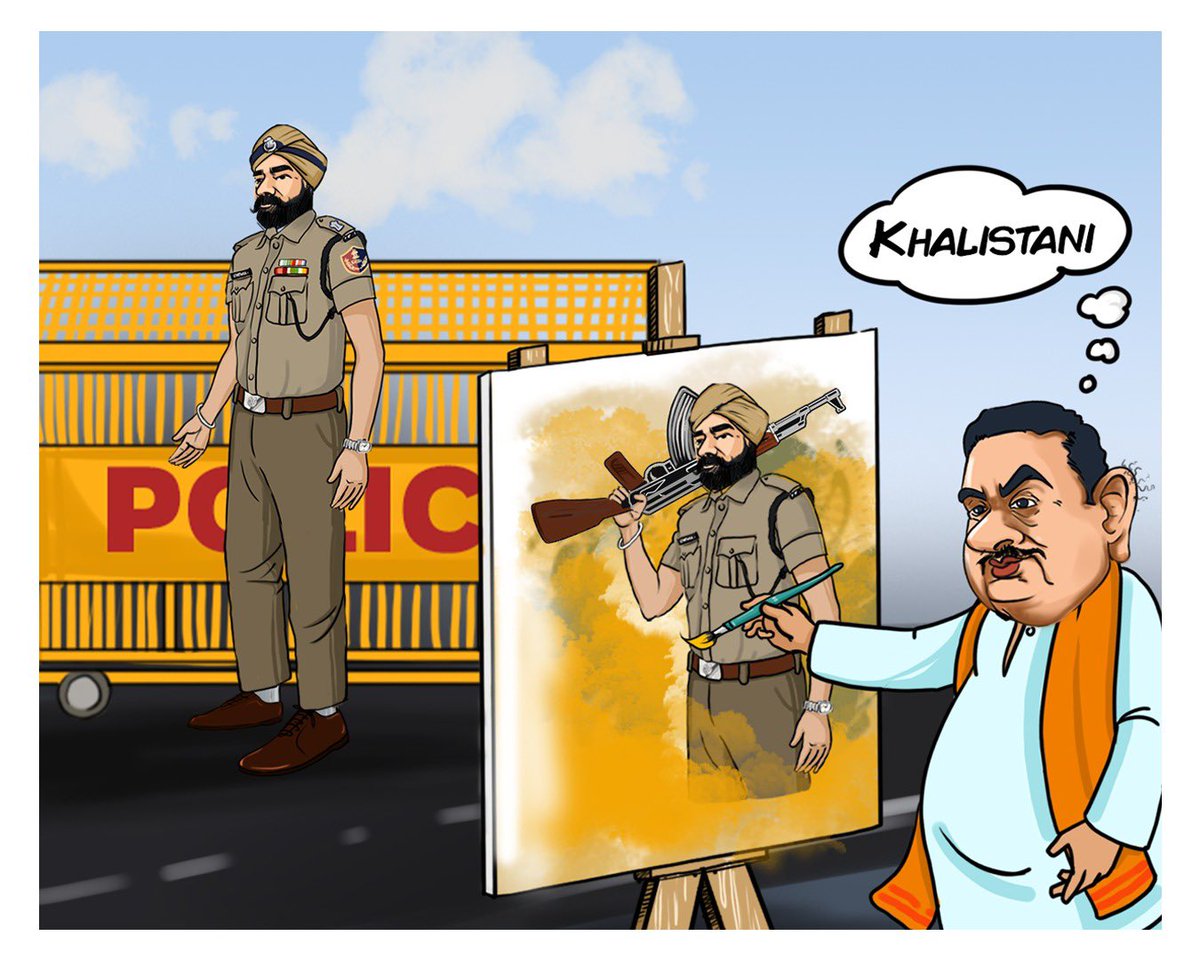 AITCofficial's tweet photo. How @SuvenduWB sees all turban-wearing IPS officers: https://t.co/G4p3mVwSNX