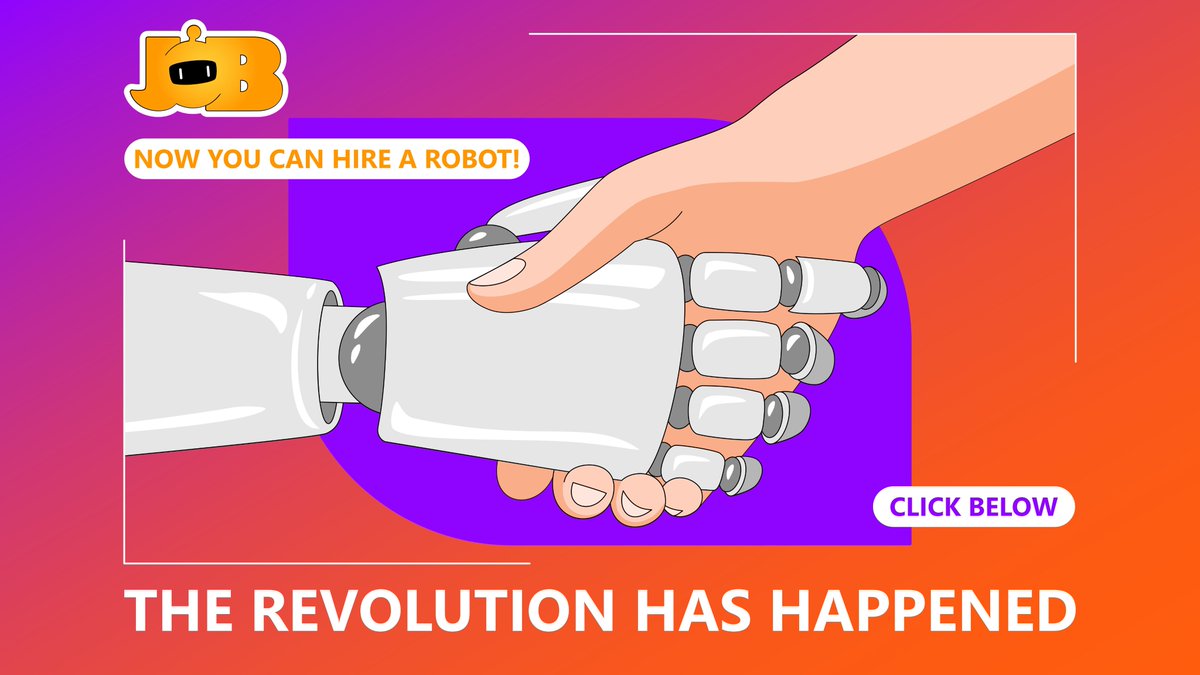 JobToRob's tweet image. Robots Looking for Jobs: The Future of Work.

#JobToRob #JobToRobot #JobForRobots #HiringRobots #HiringTech #robots #robotics #ai #technology
@jobtorob: World&apos;s First Recruitment Agency for Robots - jobtorob.com