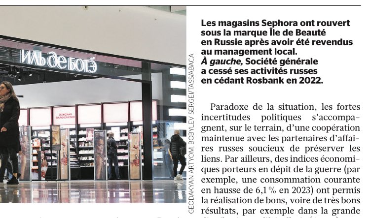 Les boutiques Sephora en Russie s’appellent désormais « Île de beauté » (lu dans Le Figaro) #Corse