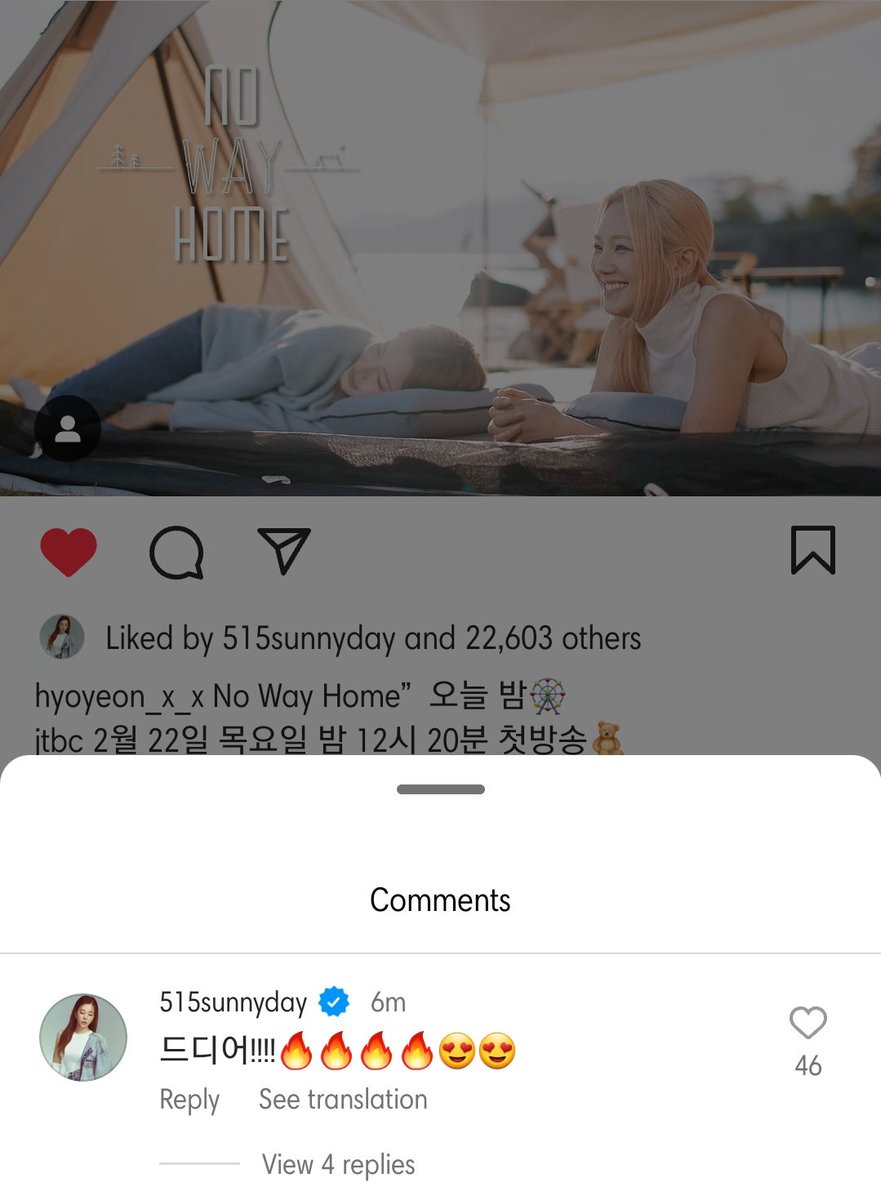 SoonkyunerLater's tweet photo. Sunny commented "Finally 🔥🔥🔥🔥😍😍" on Hyoyeon's post and liked it too!

Tiffany liked Sunny's No Way Home post. https://t.co/QcZbmGQW3O
