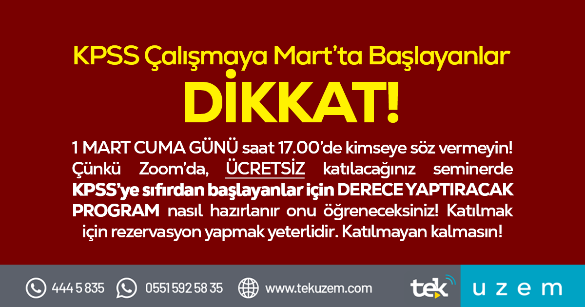 Tekuzem's tweet photo. KPSS ÇALIŞMAYA MART’TA BAŞLAYANLAR BURAYA!
ÜCRETSİZ seminere katılmak için hemen tıklayın: https://t.co/2568Nnix8X

#kpss2024 
#kpss 
#Persembe https://t.co/UJ846GQU3n