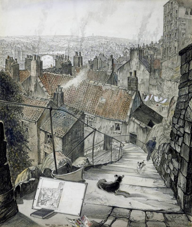 "Chimney Stacks and Winding Ways, Whitby". Fred Cecil Jones. 1936.