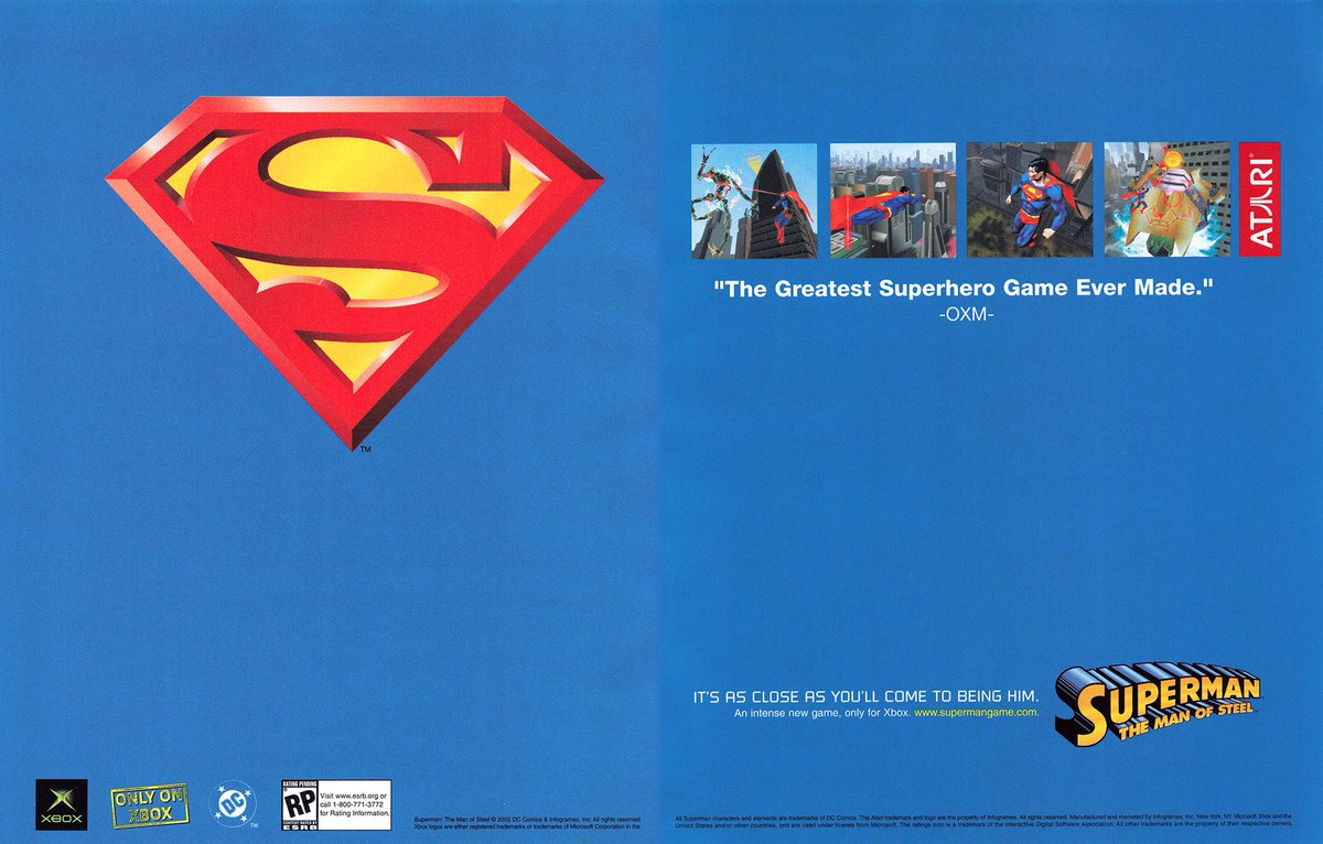 SUPERMAN: THE MAN OF STEEL 
Infogrames / Atari Games 
Xbox 
2002
#Xbox #Microsoft #Infogrames #AtariGames #Superman #00s #retro #retrogames #RETROGAMING