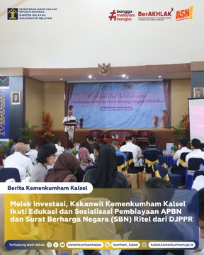 Melek Investasi, Kakanwil Kemenkumham Kalsel Ikuti Edukasi dan Sosialisasi Pembiayaan APBN dan Surat Berharga Negara (SBN) Ritel dari DJPPR

Selengkapnya:
kalsel.kemenkumham.go.id/berita-kanwil/…

#KumhamKalsel
#FaisolAli
#Rtnbarabai
#GtIskandarsyahKanwil
Kemenkumham Kalsel
Faisol Ali