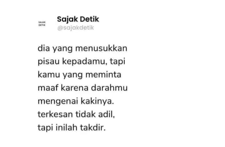 Begitu indahnya TAKDIR dari Tuhan,apapun kondisinya Takdir Tuhan selalu Indah🙏