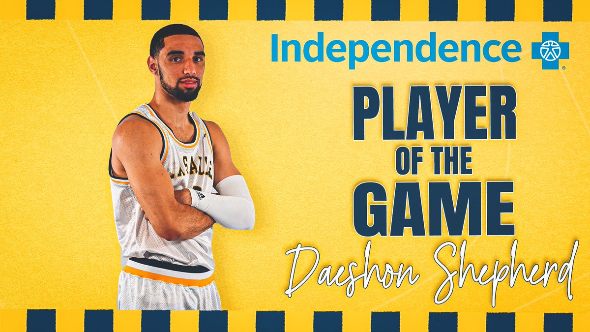 LaSalle_MBB's tweet photo. The @IBX Player of the game, with a career-high 23 points, is Daeshon Shepherd!

#Authenticity | #GoExplorers🔭 https://t.co/X48dAzLgIc
