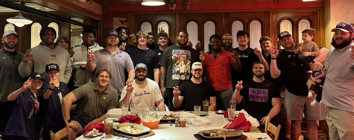 Always a great time breaking bread with the guys! Proud of the HARD WORK these men are doing on and off the field! #FrogFront #GoFrogs